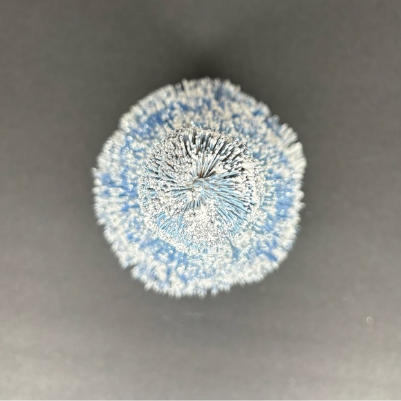 Anthropologie 12" Tilly Bottle Brush Tree Snow Flocked Glitter Beautiful Blue - Picture 5 of 8